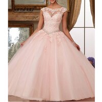 Женское бальное платье Fanshao wd000, блестящее милое платье принцессы 16 лет с аппликацией и бусинами, для 15 лет 4000082958266