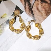 Утолщенные металлические серьги-кольца SRCOI холодного цвета, модные объемные геометрические серьги-кольца для женщин и девушек 4000088840282