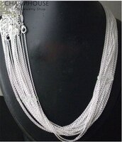 Женское длинное ожерелье из серебра 925 пробы, 10 шт./лот, длинная цепочка 1 мм, колье 16-24 дюйма, модные ювелирные аксессуары 4000090480150