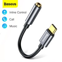 Переходник Baseus с USB Type C на 3,5 мм для наушников OTG, адаптер USBC Type-C 3,5 мм, аудиокабель для наушников Xiaomi Mi 10 9 8 Pro Redmi 4000090678881