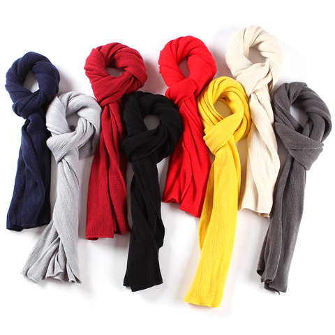 Модный мужской шарф 2022, вязаные однотонные кашемировые шарфы на шею, шали из пашмины, женский шарф, шерстяные шарфы, зимние теплые шарфы 4000095928847