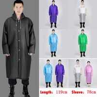 Мужские, женские водонепроницаемые плащи, длинная куртка, плащ с капюшоном на кнопках из ЭВА, пальто, пончо, дождевик 4000096189762