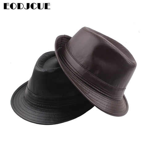 2019 шляпа в английском стиле фетровая шляпа в стиле джаз, Мужская винтажная Зимняя шляпа из искусственной кожи, шляпа-котелок, классическая версия 4000111551157