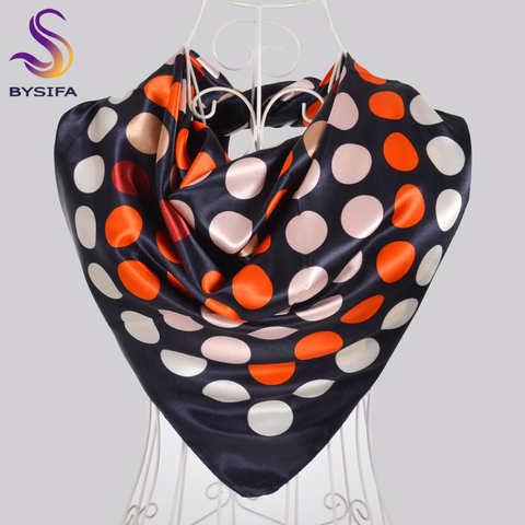 Женский атласный шарф в горошек [BYSIFA], черный, красный, в горошек, хиджаб, новый дизайн в горошек, большие размеры, осенне-зимние шарфы на шею 4000113184164