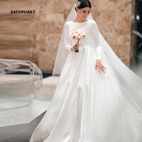 Женское атласное свадебное платье It's yiiya, белое или цвета слоновой кости платье невесты с длинными рукавами на заказ на лето 2019 4000114711499