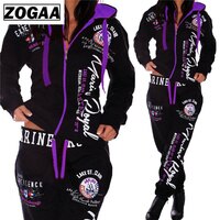 Женский спортивный костюм ZOGAA, повседневный спортивный костюм из двух предметов, толстовка с капюшоном и штаны 4000140400903
