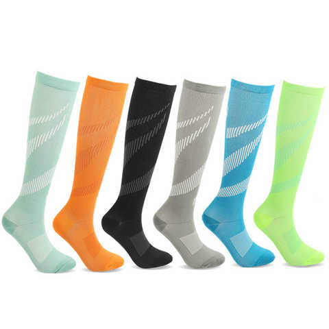 HYSAIXIA Компрессионные носки для бега, женские и мужские гольфы, Спортивные Чулки, белые, гоночные, компрессионные, длинные, нейлоновые, разные цвета 4000140812648