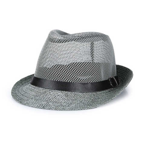 Летняя льняная дышащая шляпа для солнца, маленькая шляпа для джаза, уличная Солнцезащитная шляпа, мужская фетровая Кепка с кожаным поясом Hawkins, ковбойская шляпа в западном стиле F59 4000148769542