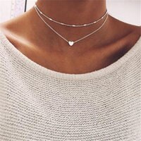 Ожерелье-чокер в виде крошечного сердца для женщин, серебряная цепочка, маленькое ожерелье с кулоном в виде сердца на шею, богемное ожерелье-чокер, ювелирные изделия 4000173449616