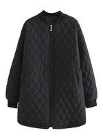 Женская одежда, парка, осенне-зимняя Антистатическая стеганая куртка на молнии с длинным рукавом, пальто с хлопковой подкладкой 4000193955233