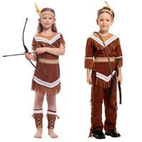 Костюмы на Хэллоуин Umorden для детей, костюм вождя индейской принцессы для девочек и мальчиков, косплей Пурим, Марди Гра 4000195402698