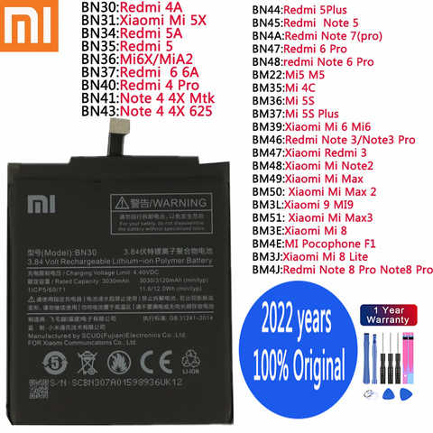 Оригинальный аккумулятор для Xiaomi Mi Redmi Note 9 9T 10 10T 10S 10X 11 Ultra 11T K40 K30 K20 8 8T 7 5A Mix 4 4X POCO X3 F3 F2 Pro Lite 4000198140066