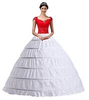 Женская длинная юбка-комбинация, белая кринолиновая юбка-комбинация до пола, большая Нижняя юбка для бального платья, свадебное платье, 6 обручей 4000223066296