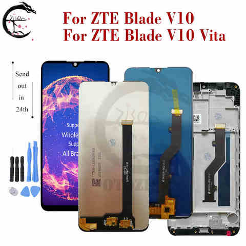 ЖК-дисплей с рамкой для ZTE Blade V10 ЖК-дисплей V10 Vita сенсорная панель датчик дигитайзер в сборе сменный дисплей V10vita 4000248255439