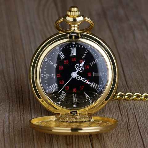 Золотые кварцевые карманные часы, модные, в стиле стимпанк, с римскими цифрами, мужские и женские подарки с цепочкой, reloj de bolsillo 4000259493768
