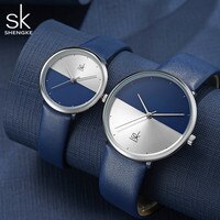 Часы наручные ShengKe для влюбленных, модные повседневные кварцевые, с кожаным ремешком, для женщин и пар 4000269635357