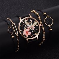 5 шт./комплект, женские кварцевые часы с браслетом 4000296742819