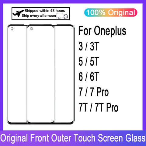 ЖК-дисплей, сенсорная панель Переднее стекло для Oneplus 3 3T 5 5T 6 6T 7 7T 7 Pro сенсорный экран дигитайзер переднее стекло замена 4000313688043