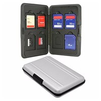 Алюминиевый защитный чехол для карт памяти SD/ SDHC/ SDXC/ Micro SD, серебристый, держатель карт Micro SD 4000314363486
