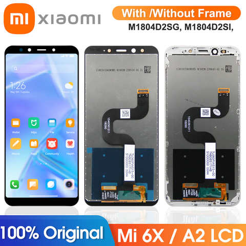 Экран 5,99 дюйма с рамкой для Xiaomi Mi A2, ЖК-дисплей с сенсорным экраном и дигитайзером в сборе для Mi 6X M1804D2SG M1804D2SI 4000378107442