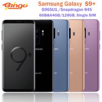 Разблокированный Samsung Galaxy S9 + S9 Plus G965U1 G965U, 4G, Android, искусственная кожа, Восьмиядерный процессор Snapdragon 845, 6,2 дюйма, двойная камера 12 МП, 6 ГБ и 64 ГБ, NFC 4000378146968