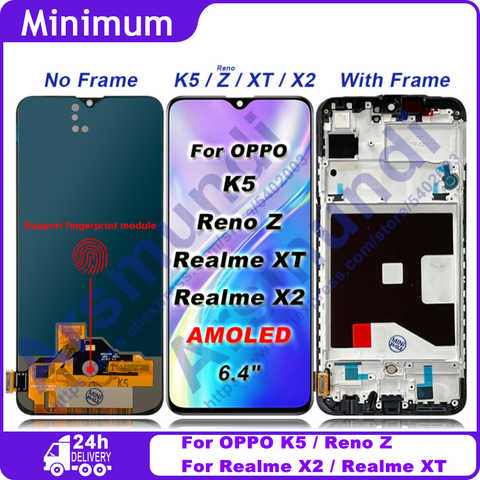 ЖК-дисплей 6,4 дюйма AMOLED для OPPO K5 Reno Z, аналогичный для OPPO Realme X2 Realme XT 4000379470047