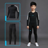 Детский спортивный костюм, 1 комплект спортивной одежды для бега, тренировочный костюм, компрессионное термобелье, Футбольная Одежда 4000388896124
