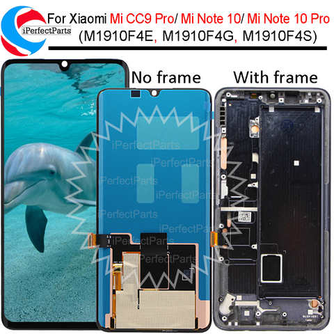 AMOLED-дисплей для Xiaomi Mi Note 10 Pro экран ЖК-дисплей с рамкой M1910F4G, сенсорная панель, экран с дигитайзером для Xiaomi Mi CC9 Pro LCD Pantalla 4000392607711