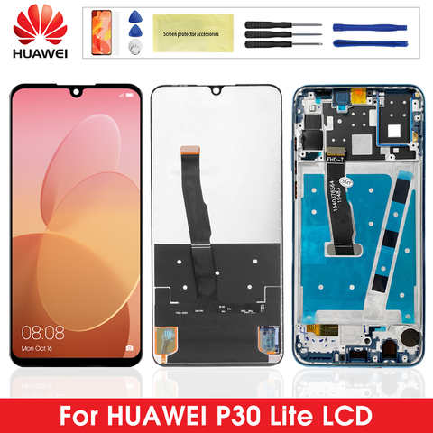 Дисплей P30 Lite с рамкой, для Huawei P30 Lite, ЖК-дисплей, сенсорный экран в сборе, Замена для Huawei Nova 4E 4000418695977