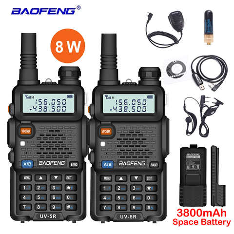 Портативная рация Baofeng UV 5R, 8 Вт, 8 Вт, дальность действия 10 км, Pofung UV-5R, 2 шт. 4000453578859