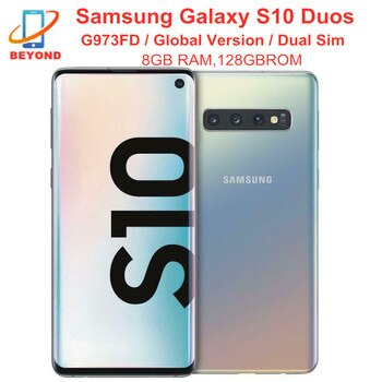 Samsung Galaxy S10 Duos G973FD, две Sim-карты, 8 ГБ ОЗУ, 128 Гб ПЗУ, 6,1 дюйма, Восьмиядерный телефон, телефон с идентификацией по NFC, 4G, LTE 4000493211062