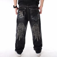 Мужские свободные джинсы Nanaco, черные брюки в стиле хип-хоп, для скейтборда, уличных танцев, хип-хопа, рэпа, китайские размеры 30-46 4000511901912