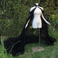 Женская шифоновая накидка, черная элегантная зеленая шаль для вечернего платья, пальто, свадебные аксессуары, плащ невесты, длинная шаль, платье-эльф 4000513152370