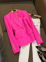 Женский двубортный пиджак на пуговицах в стиле High Street, Элегантный дизайнерский Приталенный пиджак с длинным рукавом и львом, классический универсальный стиль, 2021 4000524964129