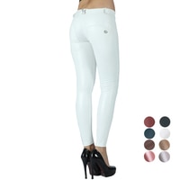 Белые кожаные брюки Melody, Женская Бесшовная корректирующая одежда, Женская компрессионная одежда в полную длину, теплая подтяжка ягодиц 4000551243471