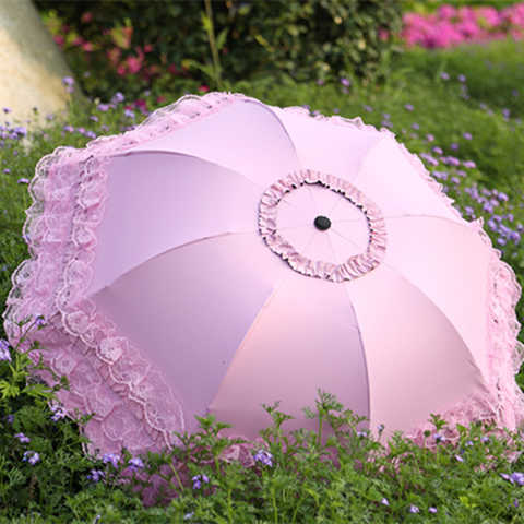 Зонт женский складной с черным покрытием, зонтик солнечный и дождливый, кружевной, с защитой от ультрафиолета, для красивых женщин, на лето 4000557531942