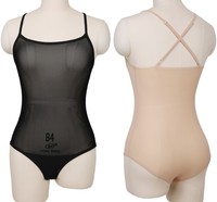 Комбинезон женский сетчатый прозрачный, пикантный сплошной купальник с высоким вырезом, стринги, базовая Одежда для танцев без рукавов, телесный, черный, дешево 4000561376488