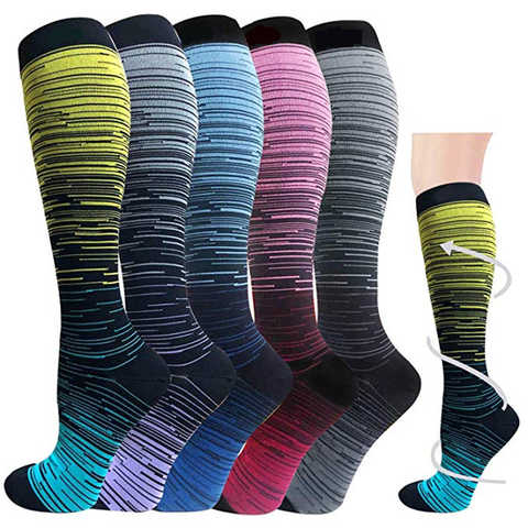 Компрессионные гольфы, футбольные носки, уличные спортивные разнообразные узоры, яркие и насыщенные цвета, удобные мужские и женские носки 4000571647070