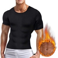 Looozykit, Мужская футболка для коррекции фигуры, потеря веса, неопреновый боди, тренировочный костюм для брюшной талии, черный жилет, футболки, мужская корректирующая одежда 4000575413526