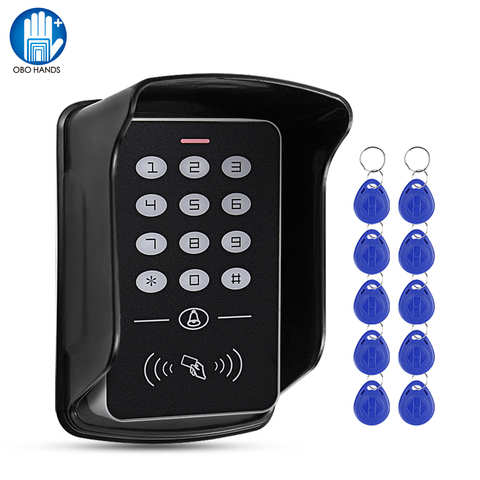 Автономная клавиатура RFID 125 кГц, водонепроницаемая крышка, 10 брелоков для система контроля допуска к двери 4000586340738