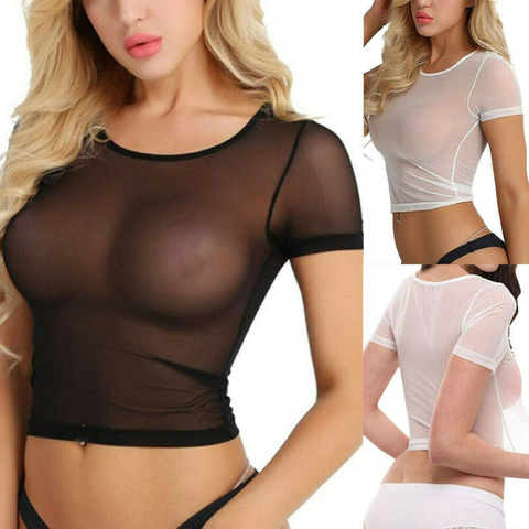Новинка 2020, женские сексуальные прозрачные сетчатые Топы с коротким рукавом, укороченная облегающая футболка, блузка, накидка для бикини 4000586830498