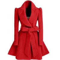 Корейская женская шерстяная ветровка, пальто, куртки, пальто, Красный XL, осень и зима, Длинная ветровка, пальто, модное пальто, куртка 4000590527374
