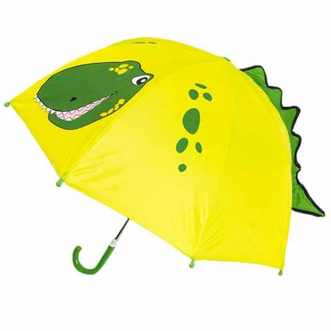 Детский зонт для мальчиков и девочек, мультяшный зонтик с ушами животных/динозавром, зонтик принцессы с длинной ручкой, безопассветильник портативный 4000607009346