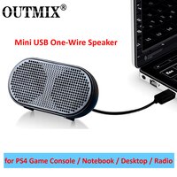 Портативный динамик OUTMIX, мини-динамик с питанием от USB, Стереодинамик для компьютера, громкий динамик, сабвуфер для PS4, игры, ноутбука, ПК 4000610671194