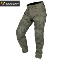 Боевые штаны IDOGEAR G3 с наколенниками, военные тактические штаны для страйкбола, диапазон CP Gen3, зеленый CT, хлопковый полиэстер 3201 4000623605589