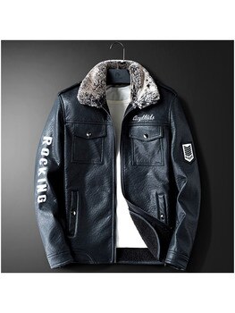 Высококачественная роскошная мужская кожаная куртка, плюшевое пальто из натурального меха, красивая модная Молодежная зимняя куртка из натуральной кожи 4000677368892
