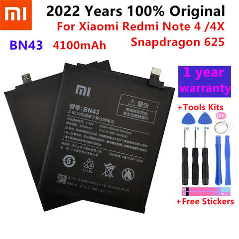 Аккумулятор BN43 для Xiaomi Redmi Note 4X / Note 4 global Snapdragon 100%, 4000 мАч, 625 оригинальный аккумулятор BN43 4000677537106