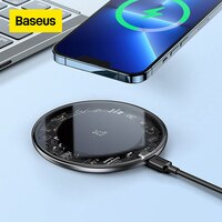 Беспроводное зарядное устройство Baseus 15 Вт для iPhone 14, 13, 12, для Airpods, видимое Беспроводное зарядное устройство Qi для Samsung S22, S10, Xiaomi, LG 4000695865761