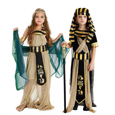 Детские костюмы на Хэллоуин для мальчиков и девочек, платье Фараона из древнего Египта, Клеопатры, косплей, принцессы принца, необычная карнавальвечерние 4000709060043