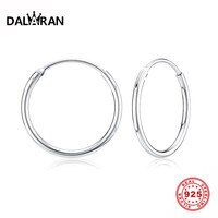 Серьги-кольца DALARAN из стерлингового серебра 925 пробы, круглые, для женщин и мужчин, модные простые украшения 4000726484213